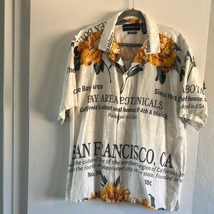 Abercrombie & Fitch Black and Yellow Casual Button Down Shirt